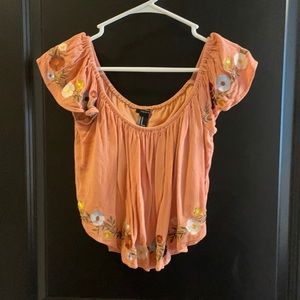 Floral Off the Shoulder Crop Top